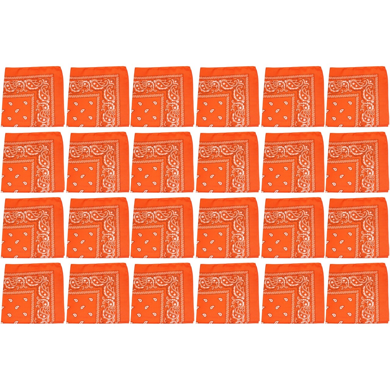 24 Pack Polyester Paisley Bandanas Bulk Pack for Group Activities